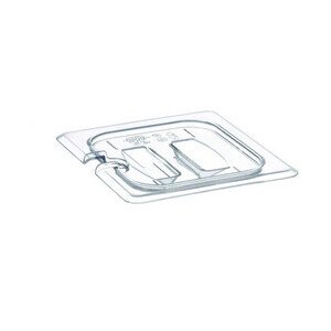 Deckel für GN-Behälter 1/1 mit Griff und Aussparung durchsichtig Cookmax black
