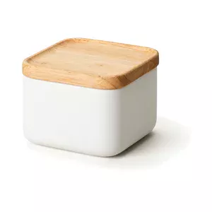 Vorratsdose 10,5x10,5x8cm m Holzdeckel weiß Continenta
