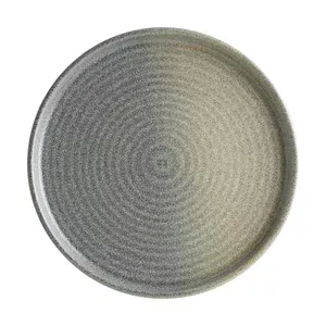 Teller flach 26cm grau Hornfels Ripple Bonna Premium Porcelain