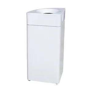 Selbstlöschender Abfalleimer 40 l 1/4 Kreis weiß Cookmax black
