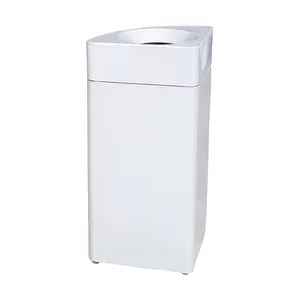Selbstlöschender Abfalleimer 40 l 1/4 Kreis weiß Cookmax black