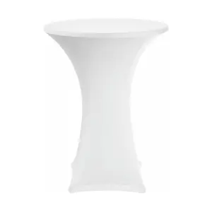 Stehtischbezug 2-tlg. weiss Strech für Tische Ø80cm 