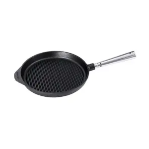 Eisenguss-Grillpfanne 27 cm Grillpfanne, rund Contacto