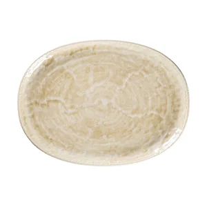 Platte coup 32x24cm oval Rakstone Krush beige RAK