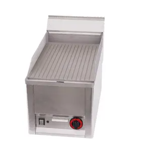 Elektro-Grillplatte geriffelt  330x600x290mm  230V / 3,0kW Cookmax black
