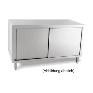 Arbeitsschrank 1400 x 600 x 850 mm ohne Aufkantung m. Türen Cookmax black