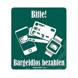 Schild Bargeldlos zahlen selbstklebend 9 cm Contacto