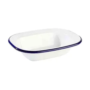 Schale 16x12cm H.3,5cm weiss emailiertes Stahlblech Assheuer & Pott