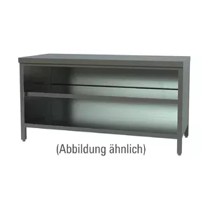 Arbeitsschrank offen 1200 x 700 x 850 mm ohne Aufkantung Cookmax black