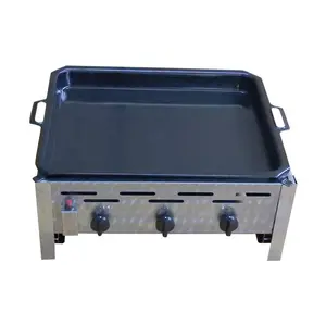 Profi-Gasbräter 3 flammig, mit Pfanne Cookmax black