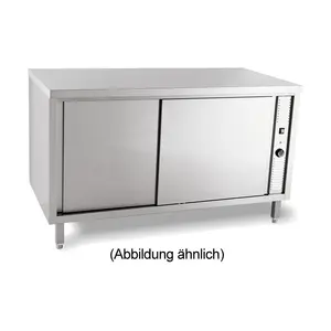 Wärmeschrank 1800 x 600 x 850 mm ohne Aufkantung m. Schiebetüren Cookmax black