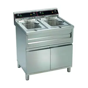 Elektro-Friteuse 2 x12 ltr.  80,0 x 70,0 x 85,0 400 V / 2 x  9,00 kW Cookmax orange
