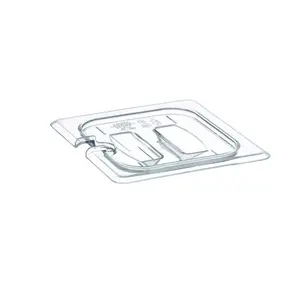 Deckel für GN-Behälter 1/6 mit Griff und Aussparung durchsichtig Cookmax black