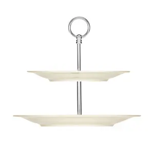 Etagere 2fach mit Tellern rund Raffinesse creme Bauscher