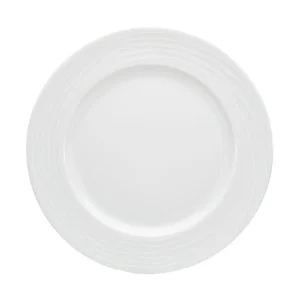Strukturteller flach 26 cm breite Fahne Maitre weiss Bauscher