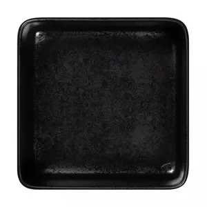 Teller tief 16x16cm quadratisch Fusion Fractal schwarz karbon RAK
