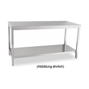 Arbeitstisch m. Boden 1600x600x850 mm ohne Aufkantung Cookmax black