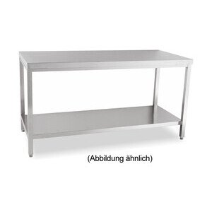 Arbeitstisch m. Boden 1600x600x850 mm ohne Aufkantung Cookmax black