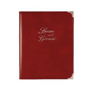 Speisenk. A4 Kunstl. BS rot S.-ecken Schrift 3 