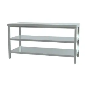 Arbeitstisch m. Böden 800x600x850 mm ohne Aufkantung Cookmax black