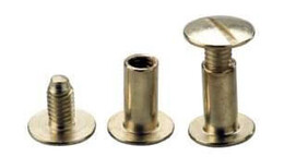 10er Pack Buchschrauben 10mm Messing   zu Speisekarten
