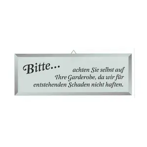 Schild GARDEROBENHAFTUNG Contacto