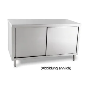 Arbeitsschrank 2000 x 600 x 850 mm ohne Aufkantung m. Türen Cookmax black