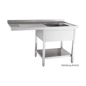 Spülcenter 1 Becken re. 1200 x 600 x 850 5cm Aufkantung Cookmax black