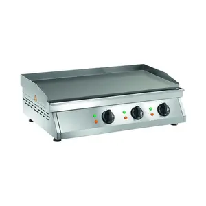 Elektro-Grillplatte glatt, 3 Heizzonen  840 x 500 x 200 400V / 9,0kW Cookmax orange