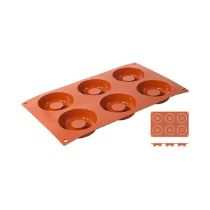 Silikon-Backmatte Savarin 6 Formen Ø7,2cm Höhe 2,3cm Contacto