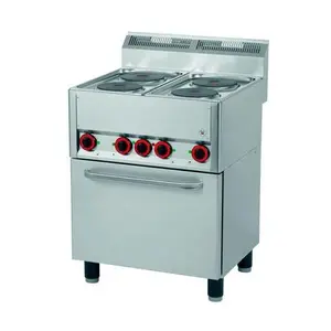 Elektro-Herd 4 Platten mit Heißluftofen 400V / 11,13 kW Cookmax black