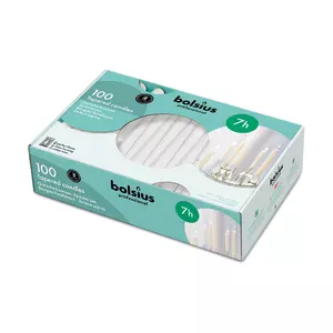 Spitzkerze 245/23,5 100er Box weiß Bolsius