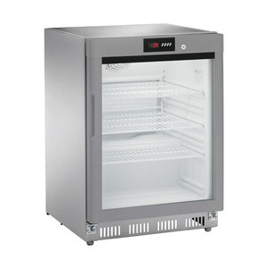 Kühlschrank, Edelstahl, Glastür 140 l 600 x 600 x 855 230 V / 0,15 kW Cookmax orange
