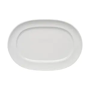 Platte oval Fahne 36cm Porzellan weiss Bauscher