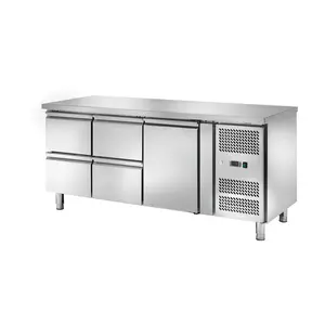 Kühltisch 417 l, ohne Aufkantung 1 Tür u  1795 x 700 x 860 230 V / 0,30 kW Cookmax orange