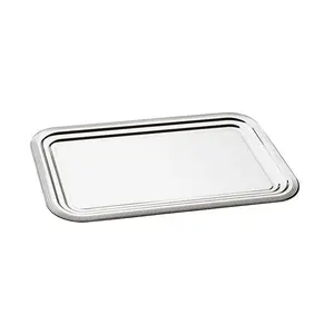 Partyplatte GN1/1 Liniendekor Metall verchromt Einweg Assheuer & Pott
