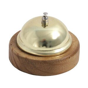 Rezeptionsglocke auf Holzfuß Contacto