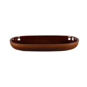 Platte oval 22,5x15cm tief Rakstone Ease honey RAK