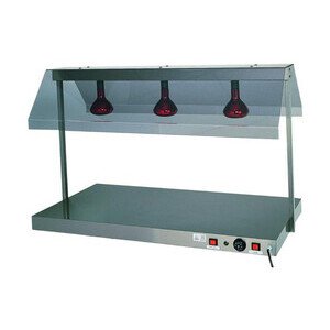 Warmhalteplatte mit 2 Infrarotlampen
 85 x 64 x 80 cm 230 V / 0,950 kW Cookmax black