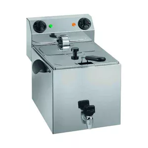 Elektro-Fritteuse, 8lt., mit Ablasshahn    230V / 3,25kW Cookmax orange