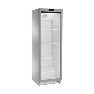 Kühlschrank, Edelstahl, Glastür 360 l 600 x 600 x 1855 230 V / 0,19 kW Cookmax orange
