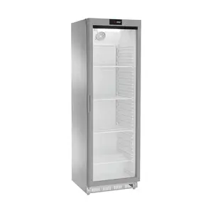 Kühlschrank, Edelstahl, Glastür 360 l 
600 x 600 x 1855 230 V / 0,19 kW Cookmax orange