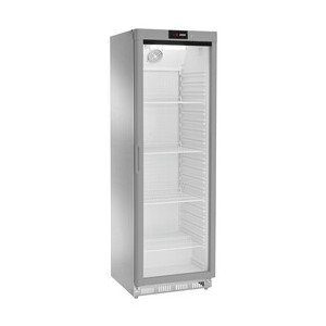 Kühlschrank, Edelstahl, Glastür 360 l 600 x 600 x 1855 230 V / 0,19 kW Cookmax orange