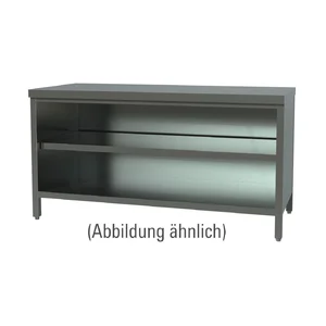 Arbeitsschrank offen 2000 x 600 x 850 mm ohne Aufkantung Cookmax black