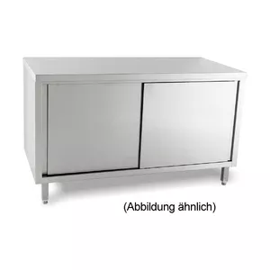 Arbeitsschrank 1600 x 600 x 850 mm ohne Aufkantung m. Türen Cookmax black