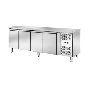 Kühltisch 553 l GN 1/1 ohne Aufkantung 4 Türen Cookmax orange