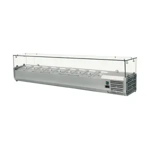 Kühl-Aufsatzvitrine für 7 GN 1/4  1500 x 335 x 435mm 230V / 0,13 kW Cookmax orange
