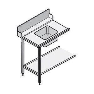 Zulauftisch mit Becken und Ablagebord  700 x 695 x 860 mm Cookmax black