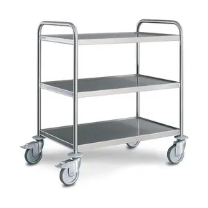 Servierwagen 3 Borde 600x400mm  B 695 x T495 x H896 mm Cookmax silver