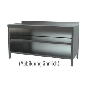 Arbeitsschrank offen 1400 x 600 x 850 mm 5cm Aufkantung Cookmax black